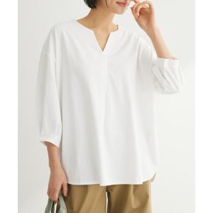 tシャツ Tシャツ レディース BEST PRICE スキッパー七分袖カットプルオーバー｜zozo