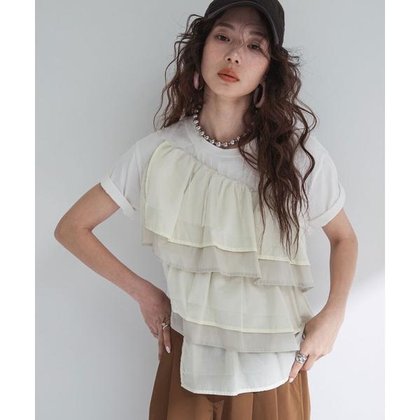 tシャツ ボリュームラッフルＴシャツ レディース