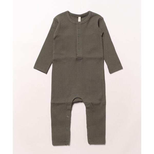 ベビー 「Quincy Mae」RIBBED BABY JUMPSUIT || FOREST