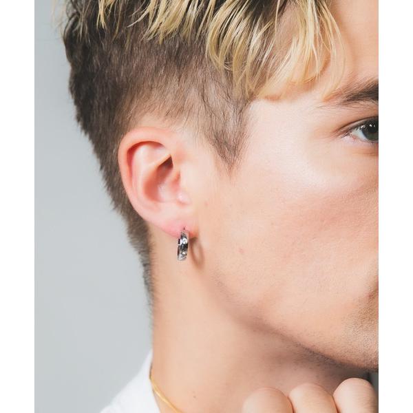 ピアス 「Os」オズ「金属アレルギー対応」ガラスストーン フープピアス レディース メンズ