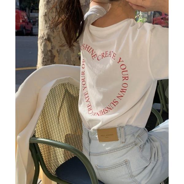 tシャツ ハートロゴバックプリントＴシャツ レディース