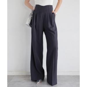 パンツ ウエストデザインストレートパンツ レディース