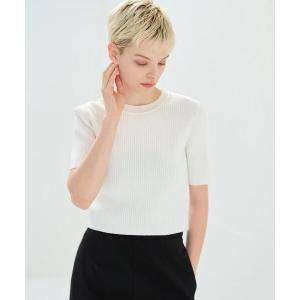 ニット レディース ハーフスリーブランダムリブニット｜ZOZOTOWN Yahoo!店