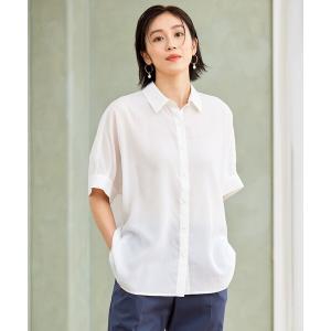 uvカット ブラウス シャツ 半袖 リヨセルポプリン ブラウス レディース