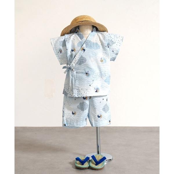 浴衣 「10mois」甚平セパレート　ブルー／ tensei_天青　80-90cm・90-100cm...