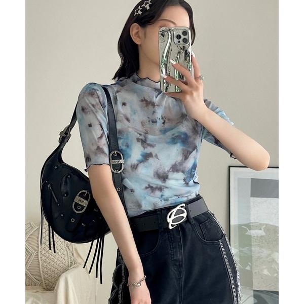 tシャツ さらっと透けて、なめらかにフィットする。11色 シアー メッシュ 半袖 トップス トッド ...