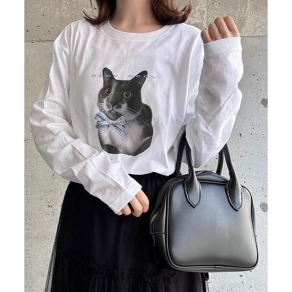 tシャツ MEOWねこプリントＴシャツ レディース
