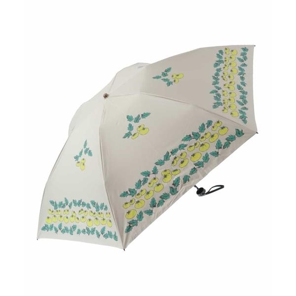 折りたたみ傘 レディース 「UV・晴雨兼用」トマトモチーフプリント折りたたみ傘