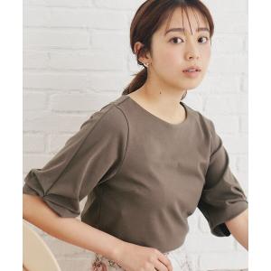 tシャツ Tシャツ レディース 「8color」 タックデザインスリーブトップス「UVケア/接触冷感/洗濯機洗い可」｜zozo