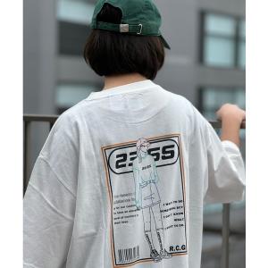 tシャツ 23.65/イーシプサムチョンユクオ　「web限定」23.65×RED CAP GIRL ラバープリント＆フロント刺繍入りラインイラストBI