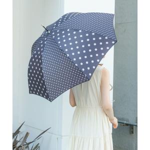 傘 レディース 「晴雨兼用」because　ドット長傘