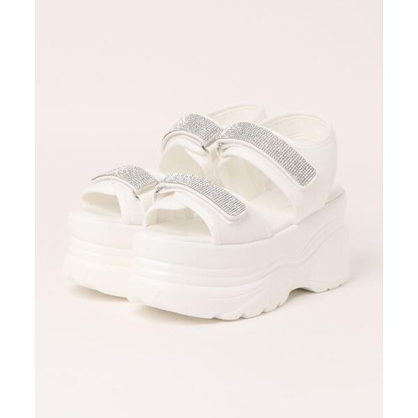 サンダル 「厚底」ラインストーン付きダブルベルトスポーツサンダル　311 レディース