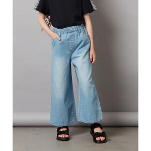 パンツ キッズ 「140-150」デニムワイドパンツ