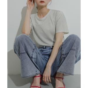 tシャツ クルーネックラメTシャツ(半袖) レディース