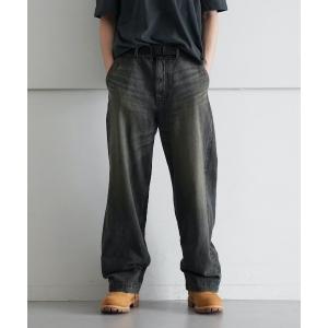 order ダークデニム ワイドパンツ order（オーダー） ワイドパンツ ジーンズ order loose denim pants