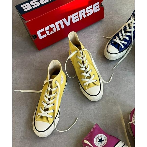 「CONVERSE」 ハイカットスニーカー 24cm イエロー レディース