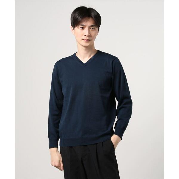 「green label relaxing」 Vネックニット X-LARGE ネイビー メンズ