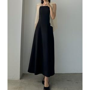 ワンピース 「選べる」チュールリボンキャミワンピース（セミフレア／Iライン）「高身長サイズMT/低身長サイズS有り/女神ワンピ」