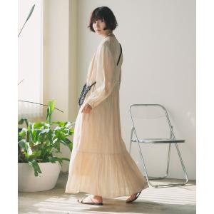 ワンピース レディース Sara Mallika/サラマリカ Lurex Stripe Shirring Long Sleeve Dress ワンピー｜ZOZOTOWN Yahoo!店