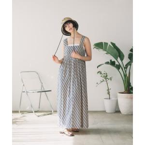 ワンピース レディース Sara Mallika/サラマリカ Geometric Pattern Tuck Sleeveless Dress ワンピー