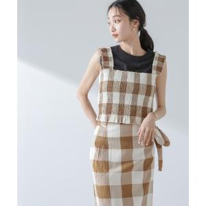 キャミソール レディース RITA ROW/Checkered smocked body top｜zozo