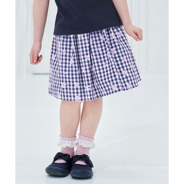 スカート ギンガム 発泡プリント スカート キッズ 子供服 女の子