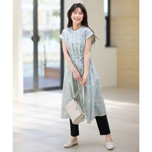 ワンピース 「手洗い可能」レトロギャザーワンピース