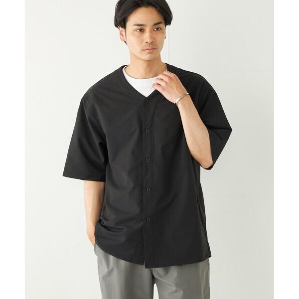 シャツ SHIPS Colors:「洗濯機可能」MoveFit(R) ノーカラー ショートスリーブ ...