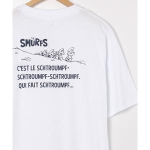 tシャツ Tシャツ メンズ 「THE SMURFS/スマーフ」天竺クルーネック半袖 ワンポイント刺繍・プリント Ｔシャツ