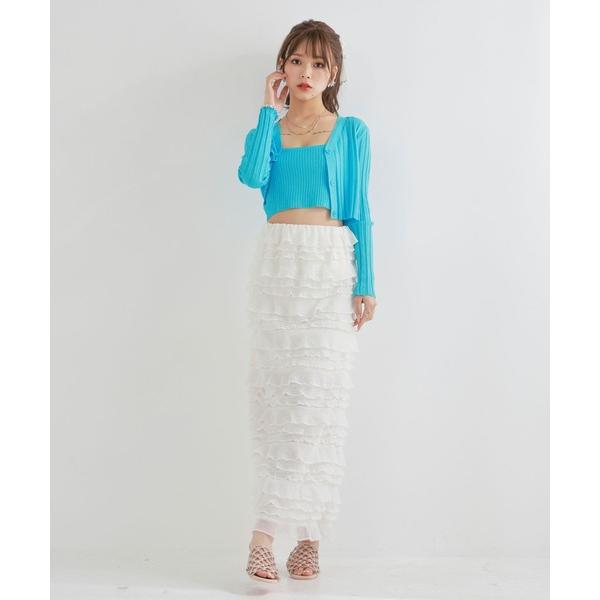 スカート フリルティアードスカート