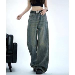 DIAVEL ジーンズ デニム デニムパンツ ラインストーン付きサイド