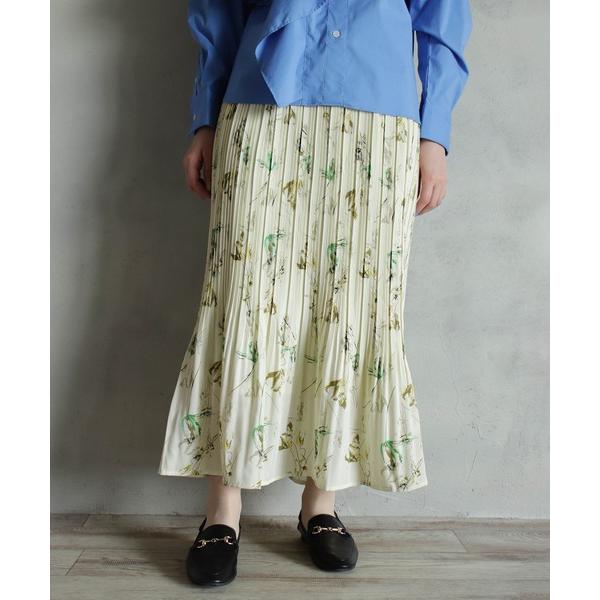 スカート 消しプリーツ柄スカート