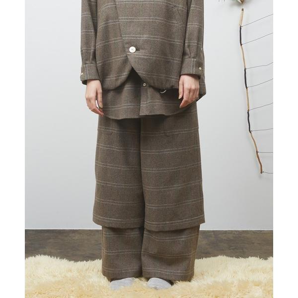 パンツ オーバーラップチェック2WayルーズPT メンズ レディース