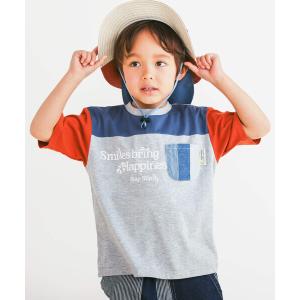 キッズ tシャツ Tシャツ ポケット付きビッグシルエットバイカラー半袖Tシャツ(80~130cm)｜zozo