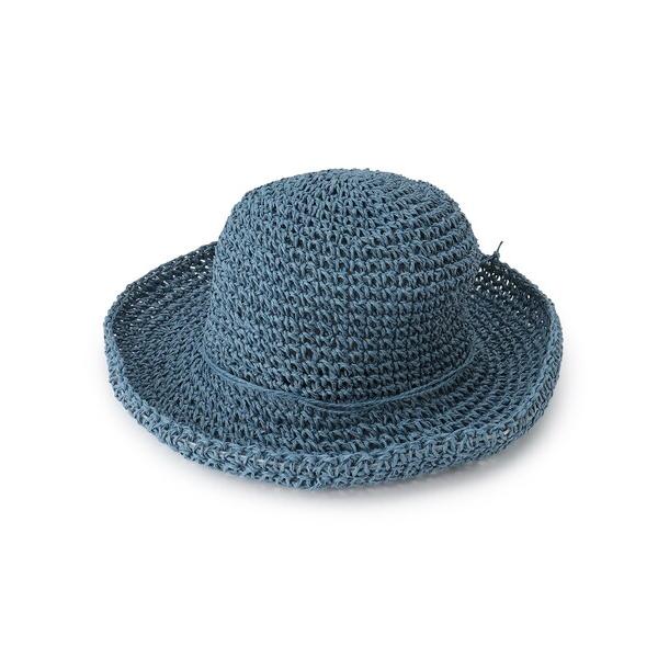 帽子 ハット シンプル細編みペーパーハット レディース