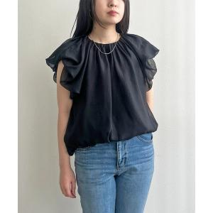 ブラウス シャツ パイピングデザイン　ペプラムギャザー　ジップブラウス レディース パイピングデザイン ペプラムギャザー ジップブラウス Palm
