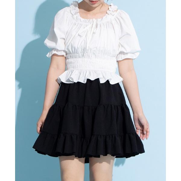 スカート ティアードミニスカート