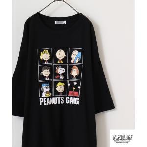 メンズ tシャツ Tシャツ PEANUTS ヘビーウェイトドロップショルダー 半袖Tシャツ｜zozo