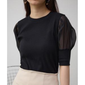 tシャツ シアースリーブパフトップス レディースの商品画像