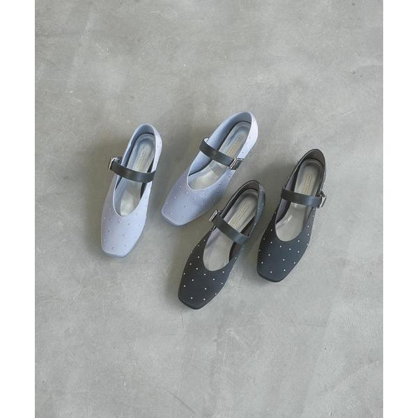 バレエシューズ パンプス ストラップ付きバレエフラットシューズ