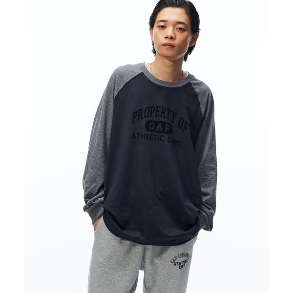 「GAP」 長袖Tシャツ L ブラック メンズ