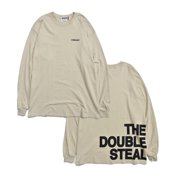 「DOUBLE STEAL」 長袖Tシャツ X-LARGE サンドベージュ メンズ