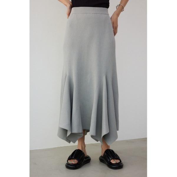 スカート 「PLUS」パネルドレープニットスカート