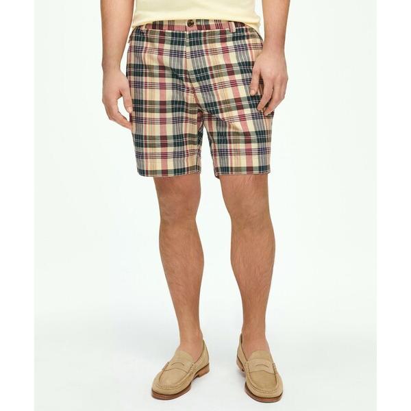 パンツ インディアコットン マドラスチェック プリーテッド ７inショーツ メンズ