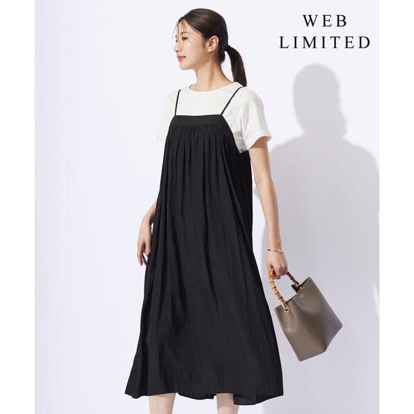 ワンピース 「WEB限定・洗える」キャミワンピース カットソー ツインセット