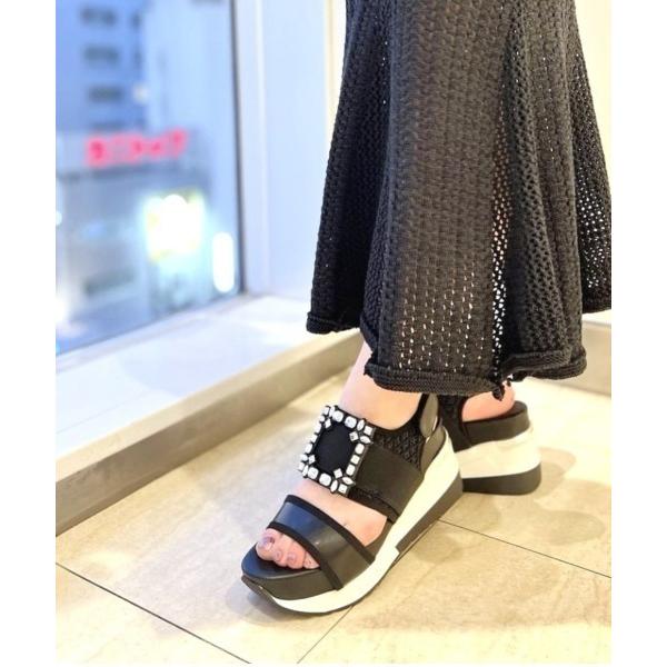 サンダル 「24SS新作」「REZOY」ジュエリーバックルスニーカーソールサンダル レディース