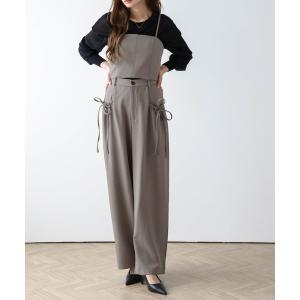 デニム バックリボン キャミ ワイドパンツ セットアップ◆ パンツセットアップ レディース 夏 上下セット デニム