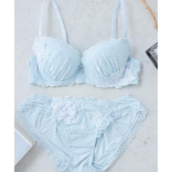 ブラジャー ショーツセット 「しっかり包みこめる深めカップでメレンゲみたいなふわっとしたまんまるバス...