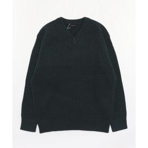 「green label relaxing」 Vネックニット L グリーン メンズ