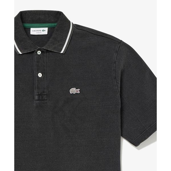 ポロシャツ 配色リブニットインディゴポロシャツ メンズ レディース